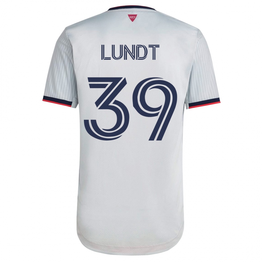 Kinder Ben Lundt #39 Weiß Auswärtstrikot Trikot 2023/24 T-Shirt