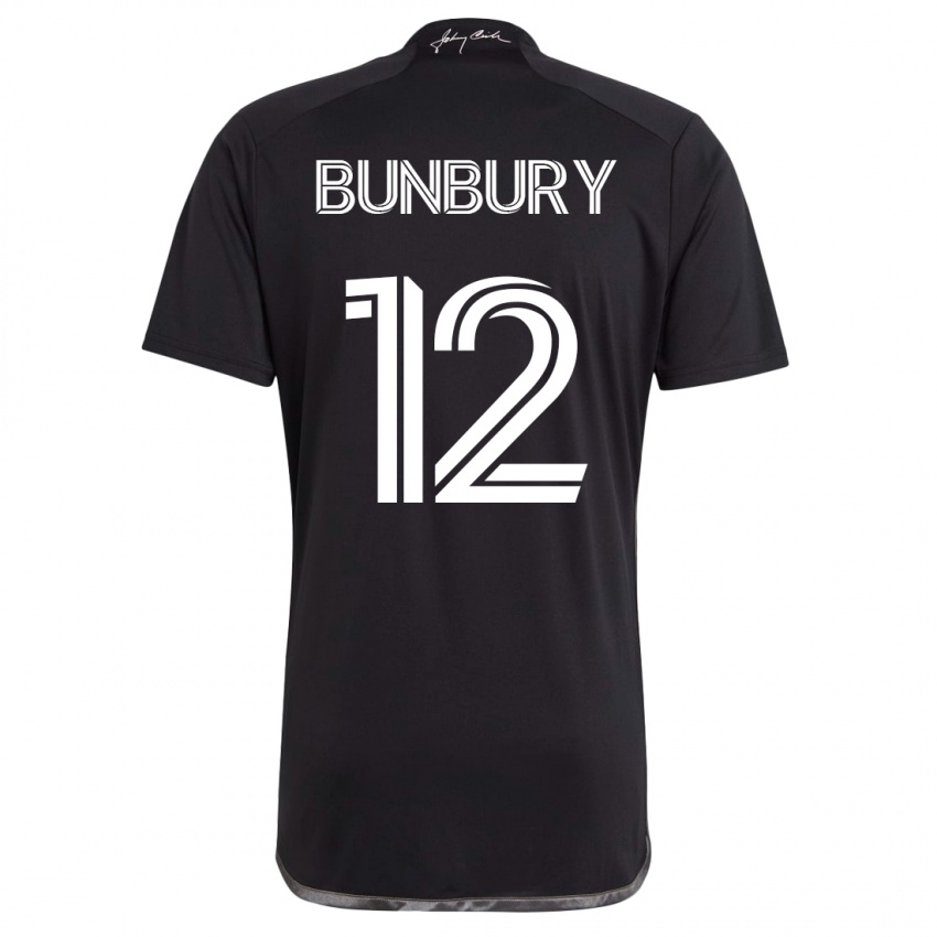 Kinder Teal Bunbury #12 Schwarz Auswärtstrikot Trikot 2023/24 T-Shirt