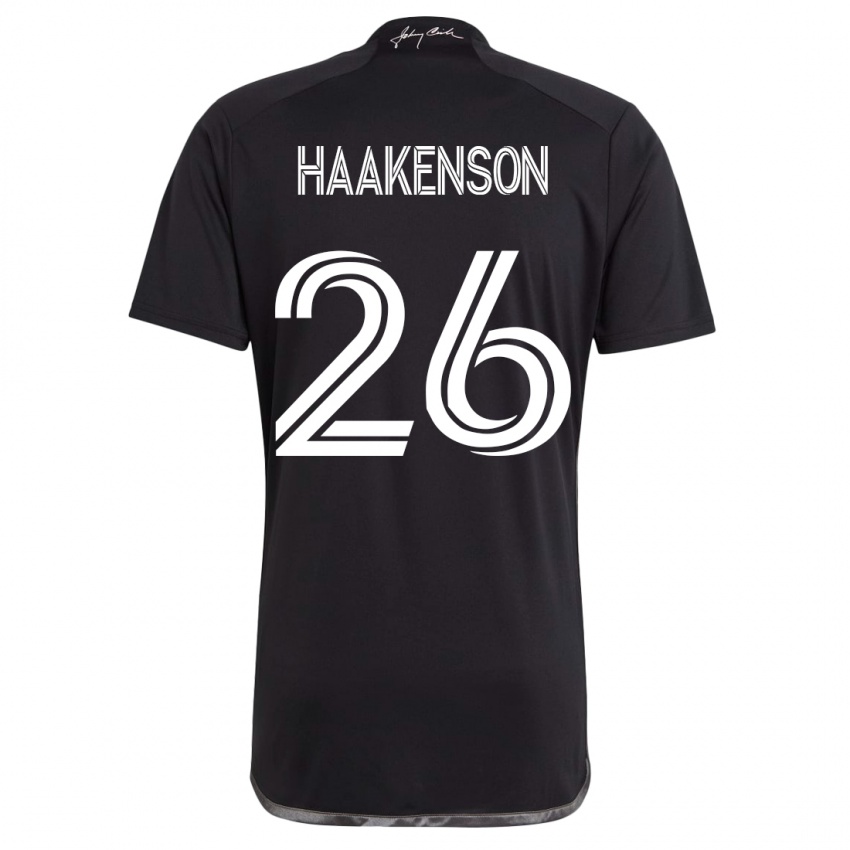 Kinder Luke Haakenson #26 Schwarz Auswärtstrikot Trikot 2023/24 T-Shirt