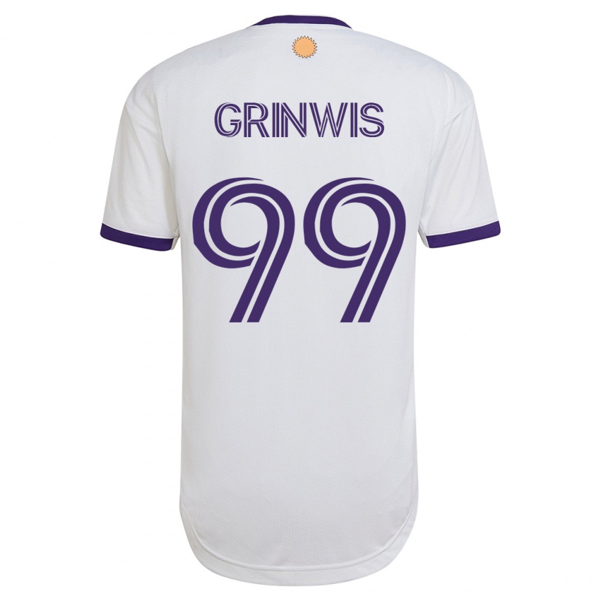 Kinder Adam Grinwis #99 Weiß Auswärtstrikot Trikot 2023/24 T-Shirt