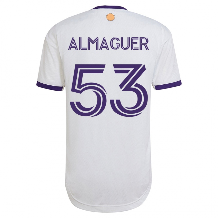 Kinder Jorge Almaguer #53 Weiß Auswärtstrikot Trikot 2023/24 T-Shirt