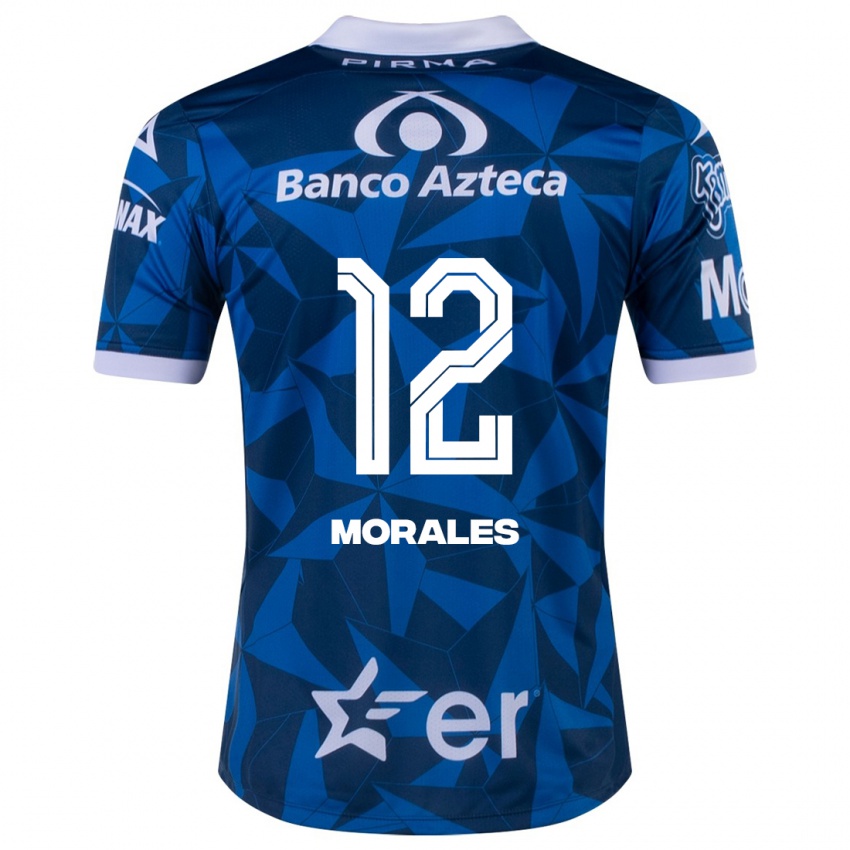 Kinder Karla Morales #12 Blau Auswärtstrikot Trikot 2023/24 T-Shirt