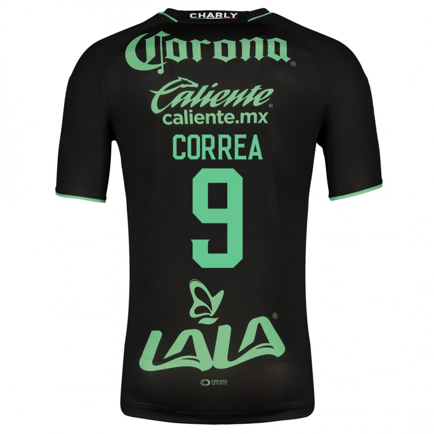 Kinder Javier Correa #9 Schwarz Auswärtstrikot Trikot 2023/24 T-Shirt