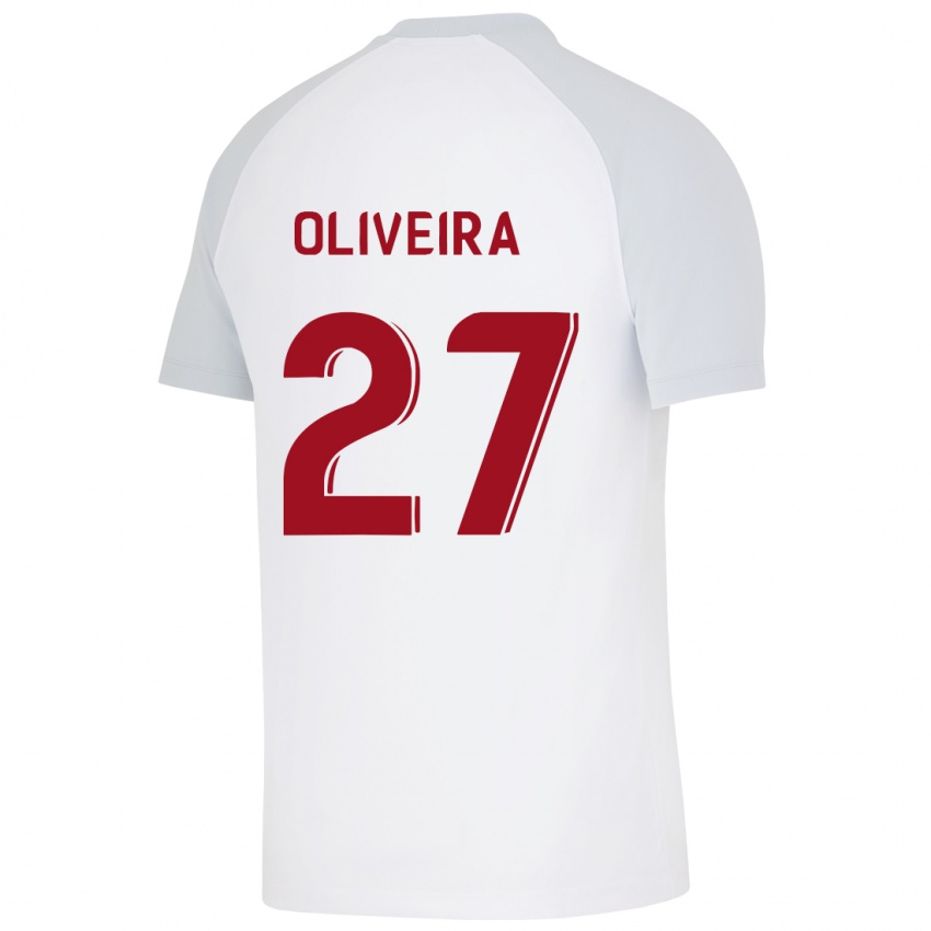 Kinder Sergio Oliveira #27 Weiß Auswärtstrikot Trikot 2023/24 T-Shirt