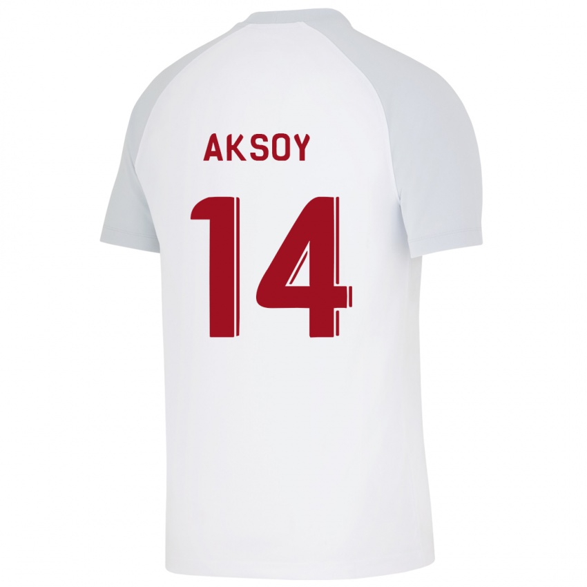 Kinder Berkan Aksoy #14 Weiß Auswärtstrikot Trikot 2023/24 T-Shirt