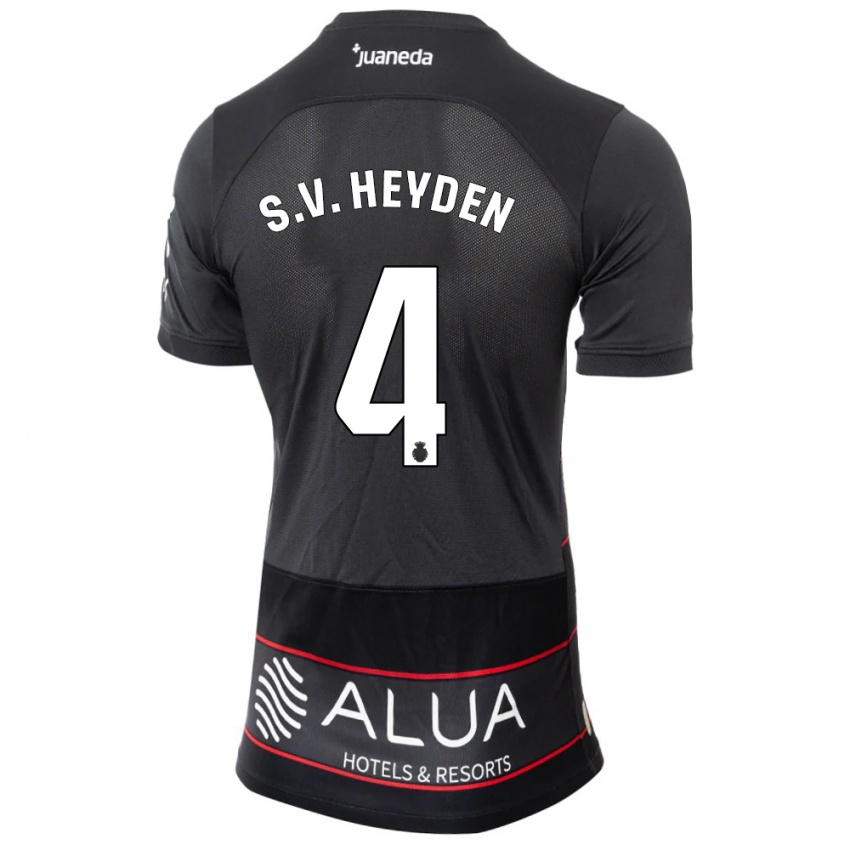 Kinder Siebe Van Der Heyden #4 Schwarz Auswärtstrikot Trikot 2023/24 T-Shirt