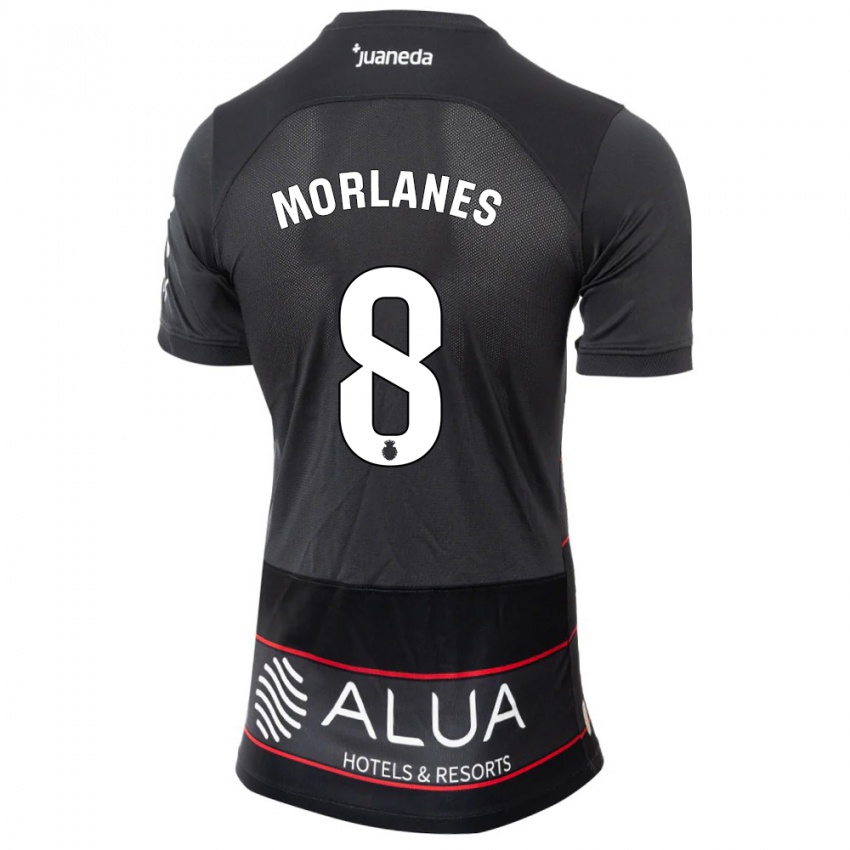 Kinder Manu Morlanes #8 Schwarz Auswärtstrikot Trikot 2023/24 T-Shirt