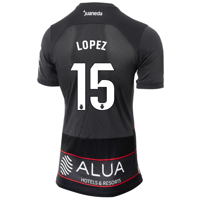 Kinder Marc López #15 Schwarz Auswärtstrikot Trikot 2023/24 T-Shirt