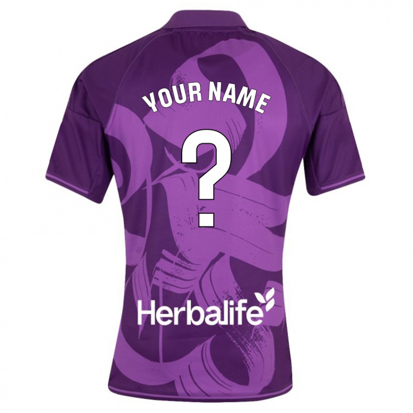 Kinder Ihren Namen #0 Violett Auswärtstrikot Trikot 2023/24 T-Shirt