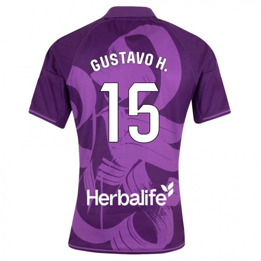 Kinder Gustavo Henrique #15 Violett Auswärtstrikot Trikot 2023/24 T-Shirt