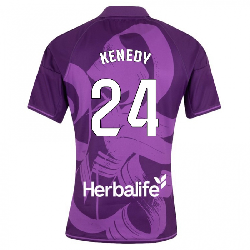 Kinder Kenedy #24 Violett Auswärtstrikot Trikot 2023/24 T-Shirt