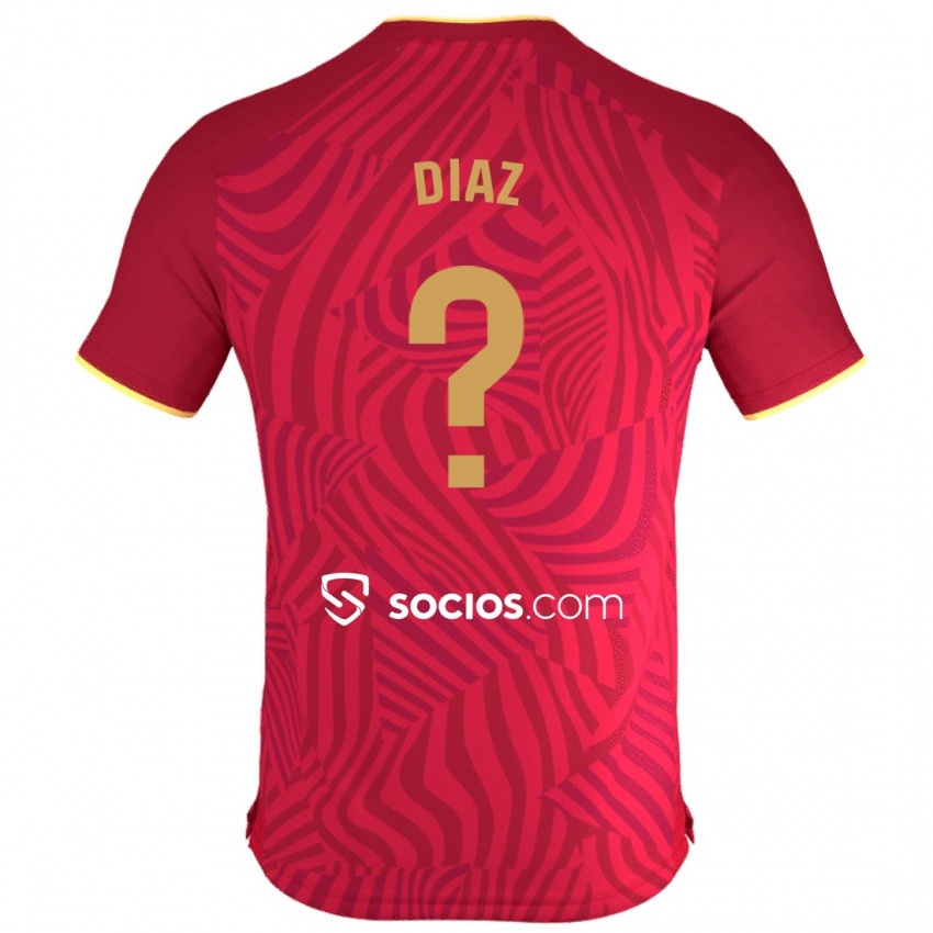 Kinder Álvaro Díaz #0 Rot Auswärtstrikot Trikot 2023/24 T-Shirt