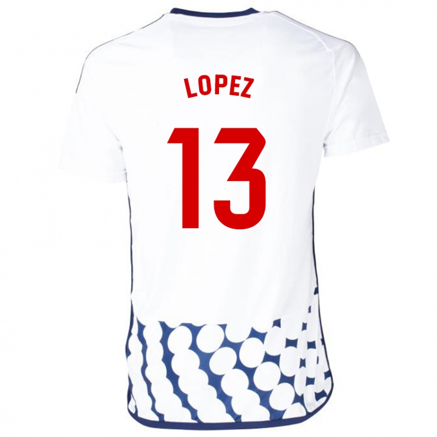 Kinder Luis López #13 Weiß Auswärtstrikot Trikot 2023/24 T-Shirt