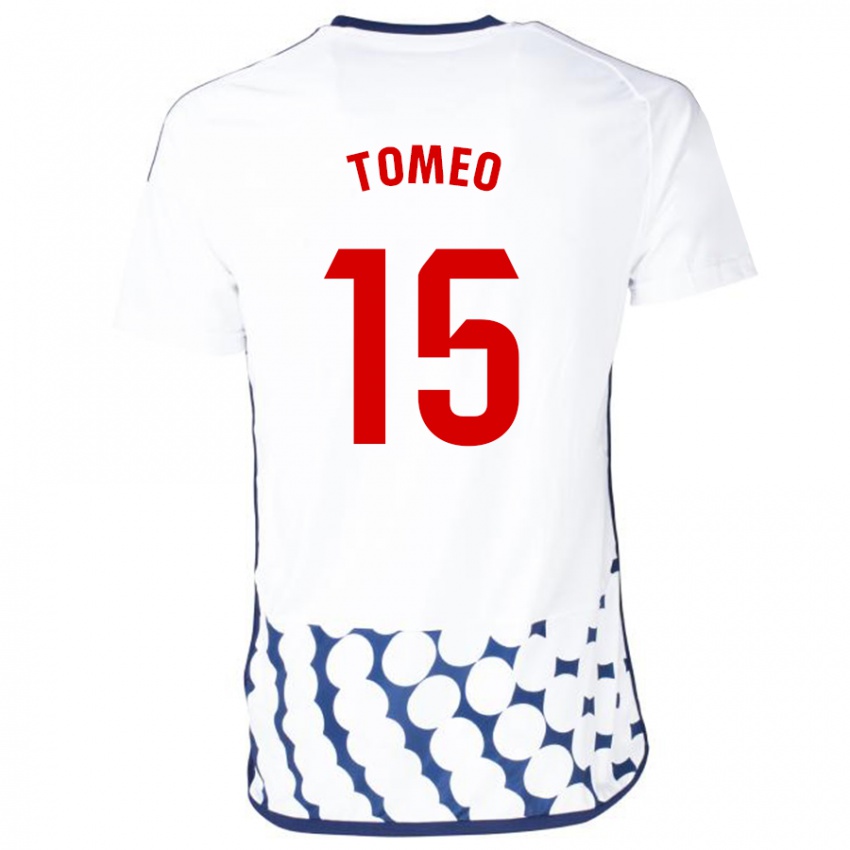 Kinder Pablo Tomeo #15 Weiß Auswärtstrikot Trikot 2023/24 T-Shirt