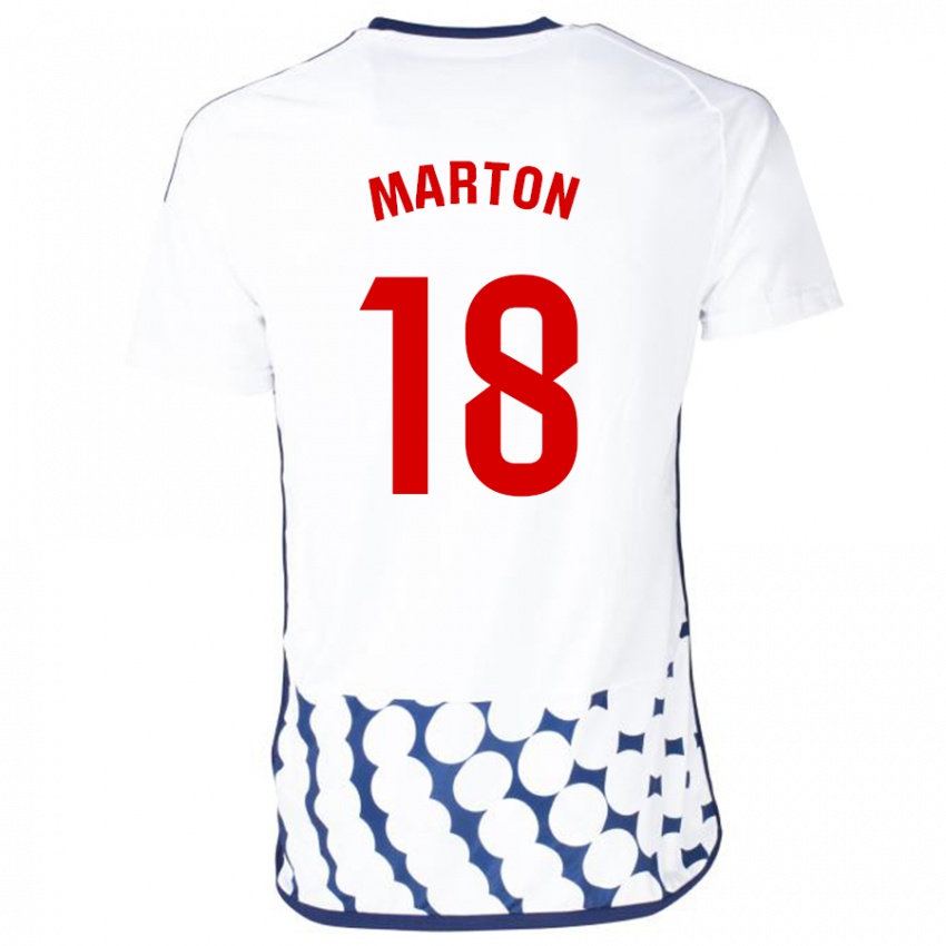 Kinder Javier Martón #18 Weiß Auswärtstrikot Trikot 2023/24 T-Shirt