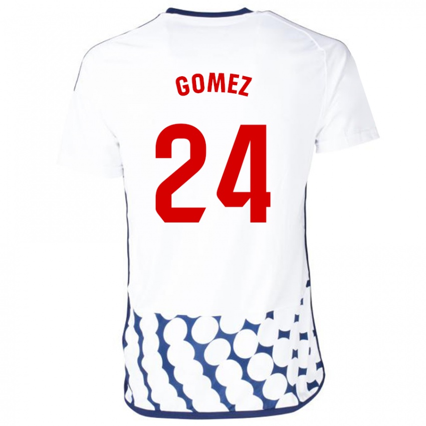 Kinder Jonathan Gómez #24 Weiß Auswärtstrikot Trikot 2023/24 T-Shirt