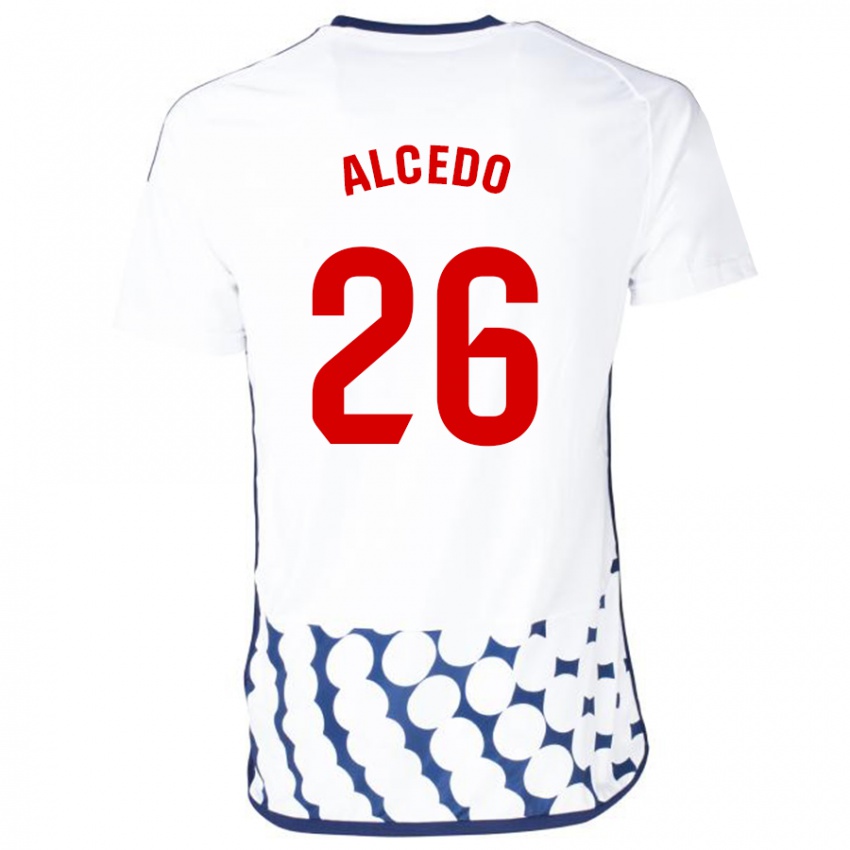 Kinder Juan María Alcedo #26 Weiß Auswärtstrikot Trikot 2023/24 T-Shirt