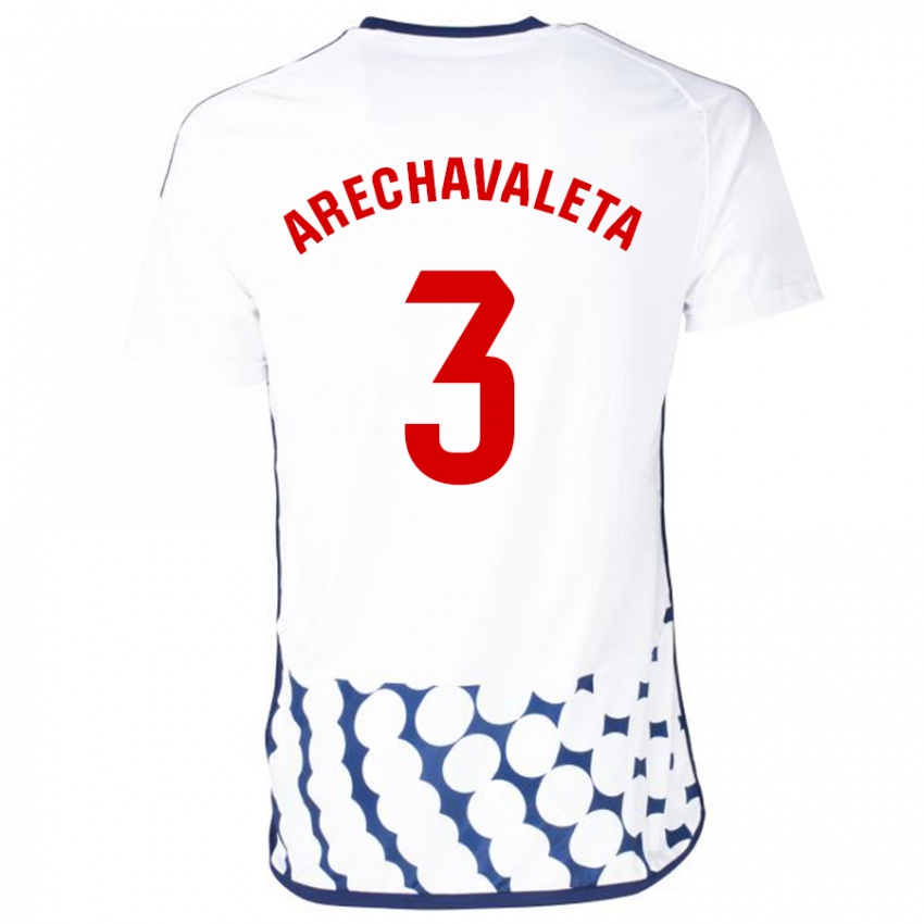 Kinder Jorge Arechavaleta #3 Weiß Auswärtstrikot Trikot 2023/24 T-Shirt