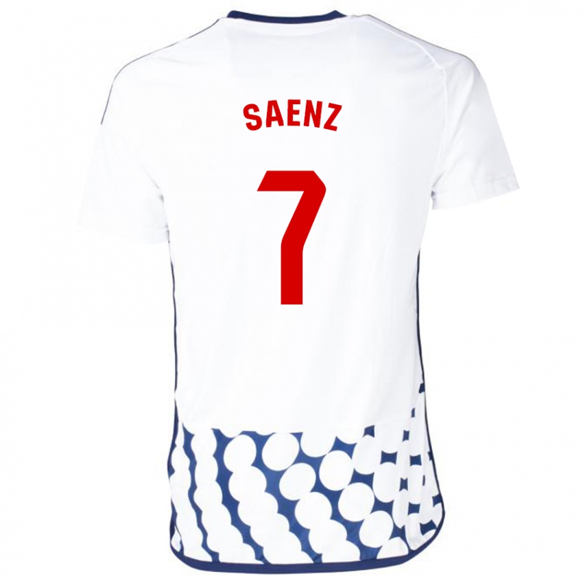 Kinder Raúl Sáenz #7 Weiß Auswärtstrikot Trikot 2023/24 T-Shirt