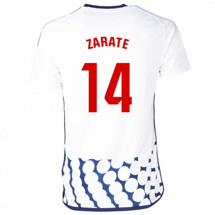 Kinder Hugo Zárate #14 Weiß Auswärtstrikot Trikot 2023/24 T-Shirt