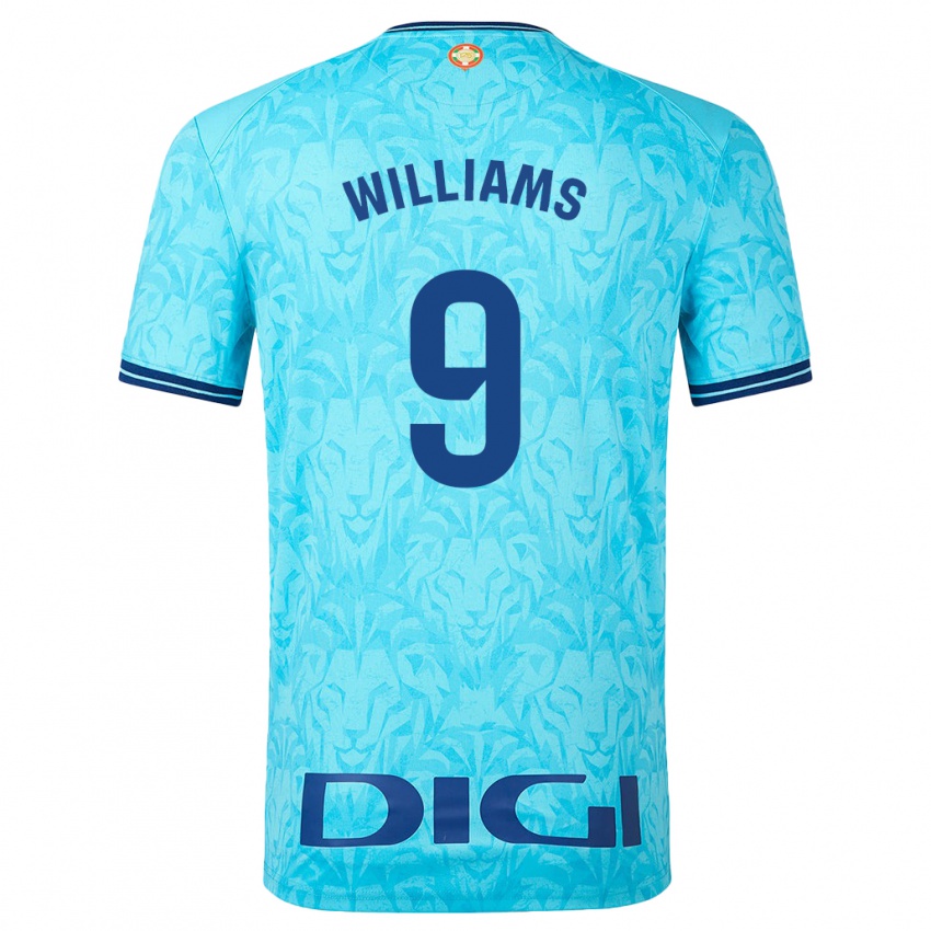 Kinder Iñaki Williams #9 Himmelblau Auswärtstrikot Trikot 2023/24 T-Shirt