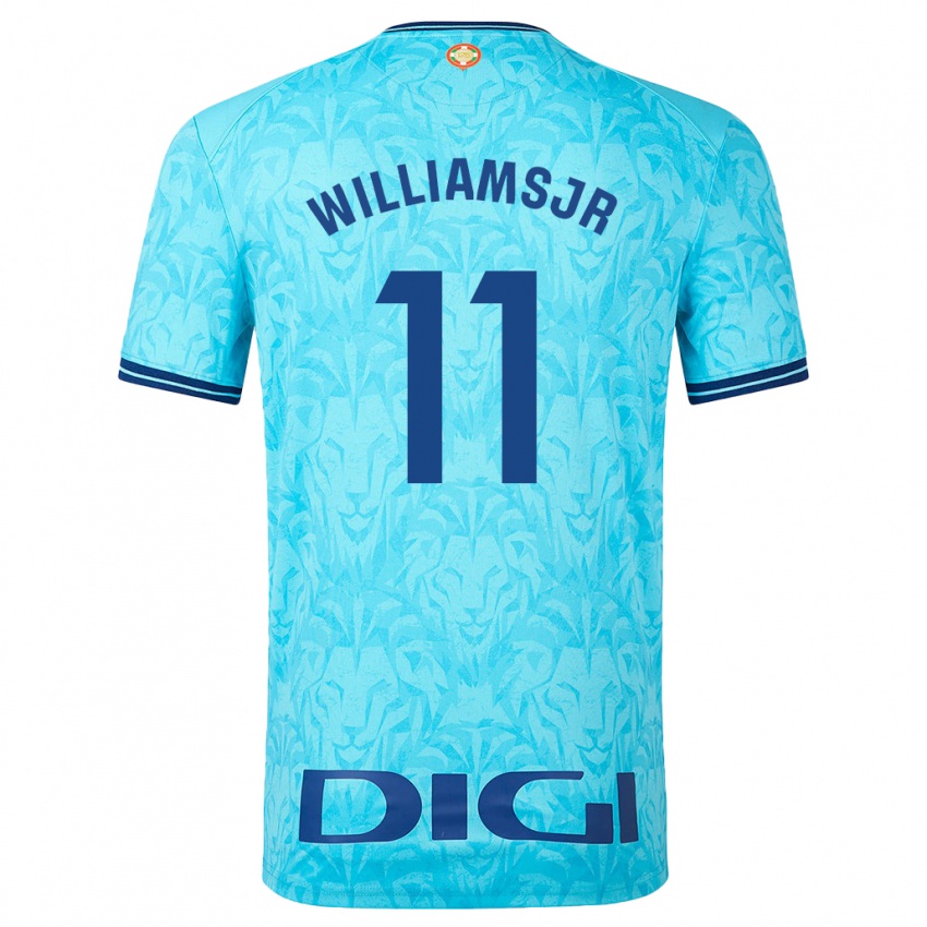 Kinder Nico Williams #11 Himmelblau Auswärtstrikot Trikot 2023/24 T-Shirt