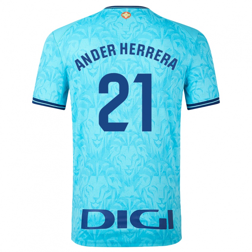 Kinder Ander Herrera #21 Himmelblau Auswärtstrikot Trikot 2023/24 T-Shirt