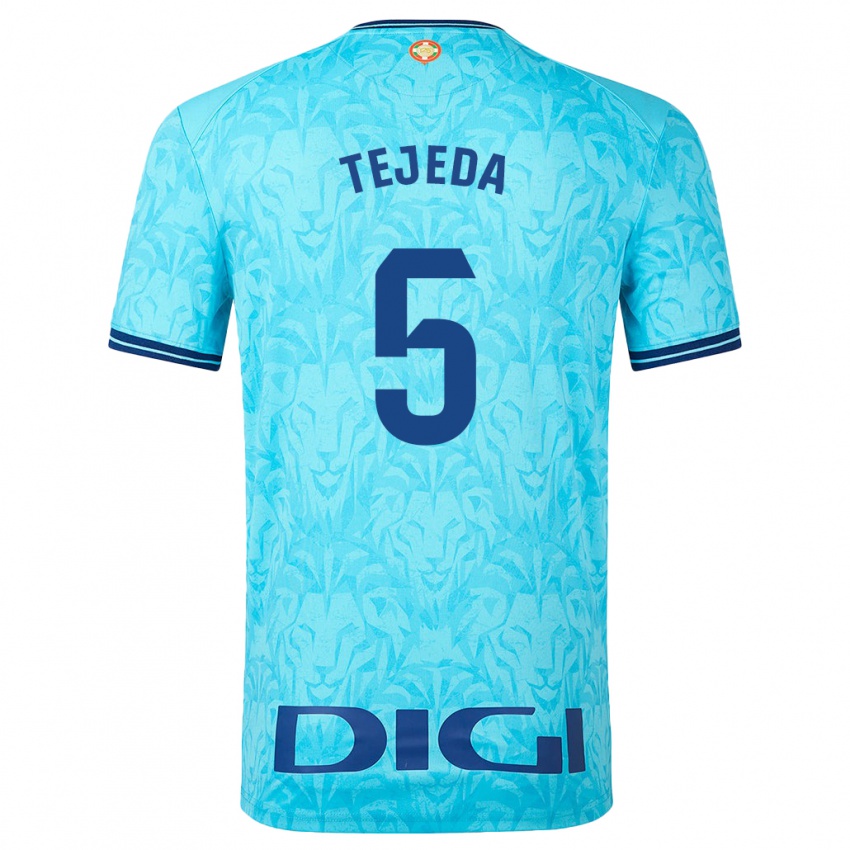 Kinder Diego Tejeda #5 Himmelblau Auswärtstrikot Trikot 2023/24 T-Shirt