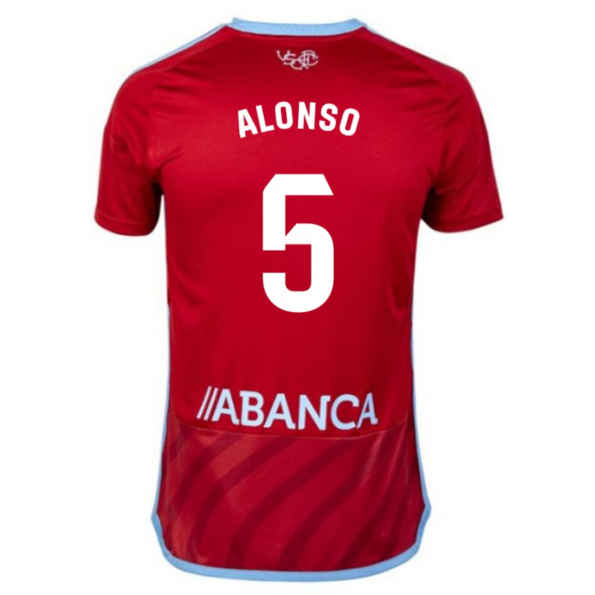 Kinder Gael Alonso #5 Rot Auswärtstrikot Trikot 2023/24 T-Shirt