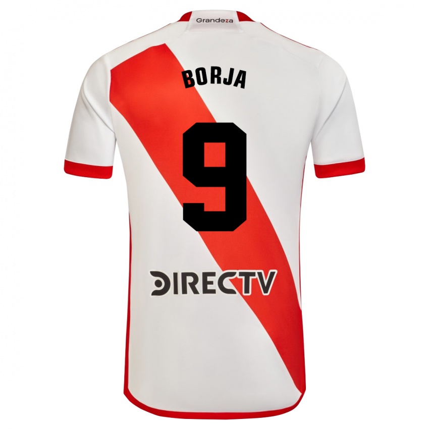 Herren Miguel Borja #9 Weiß Rot Heimtrikot Trikot 2023/24 T-Shirt