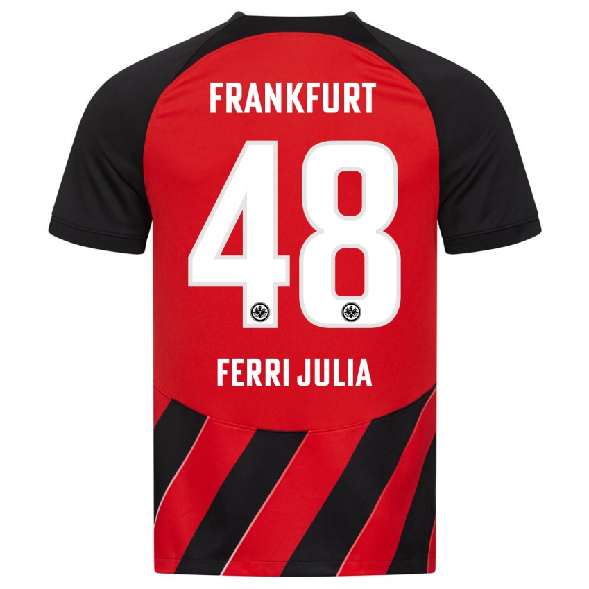 Herren Nacho Ferri #48 Rot Schwarz Heimtrikot Trikot 2023/24 T-Shirt