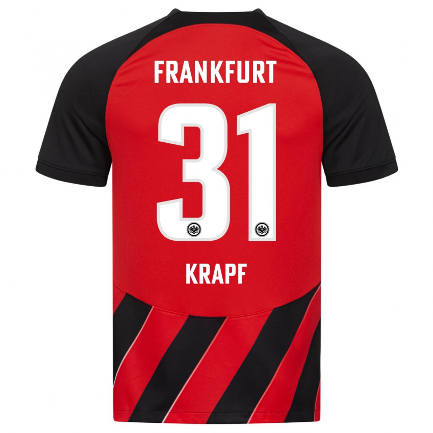 Herren Maximilian Krapf #31 Rot Schwarz Heimtrikot Trikot 2023/24 T-Shirt