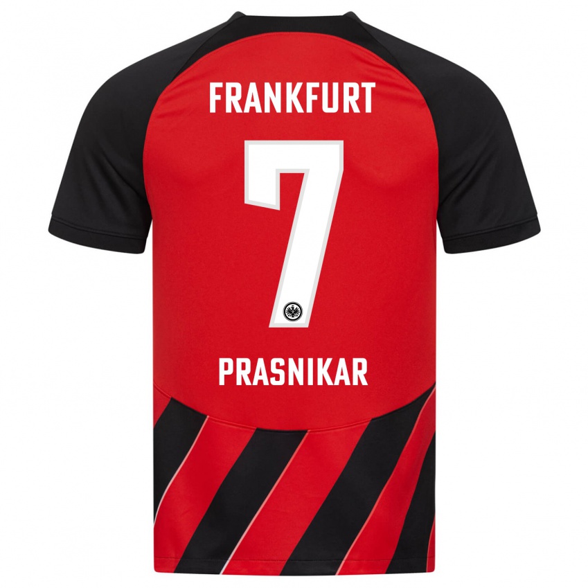 Herren Lara Prasnikar #7 Rot Schwarz Heimtrikot Trikot 2023/24 T-Shirt