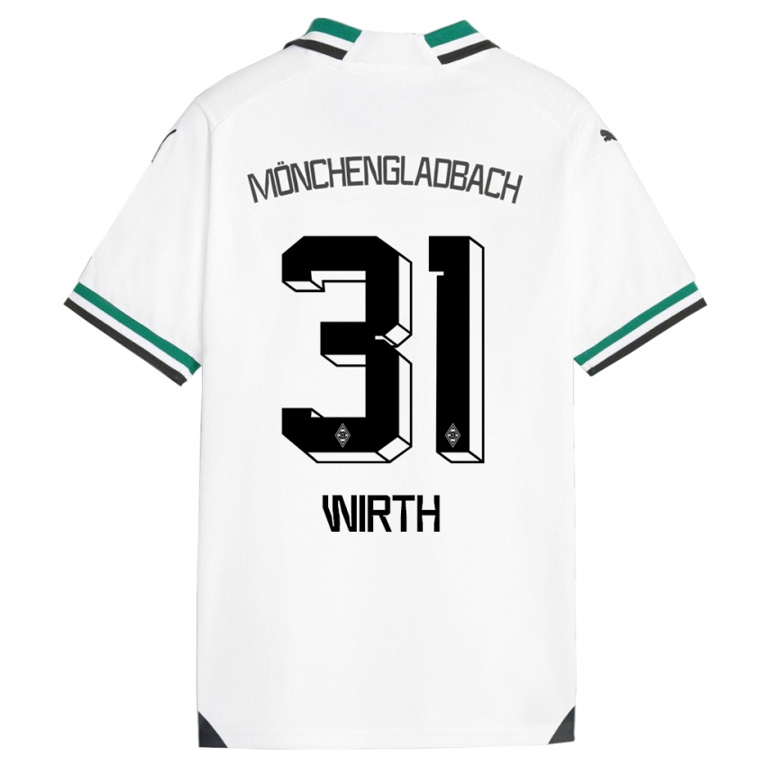 Herren Linus Wirth #31 Weiß Grün Heimtrikot Trikot 2023/24 T-Shirt