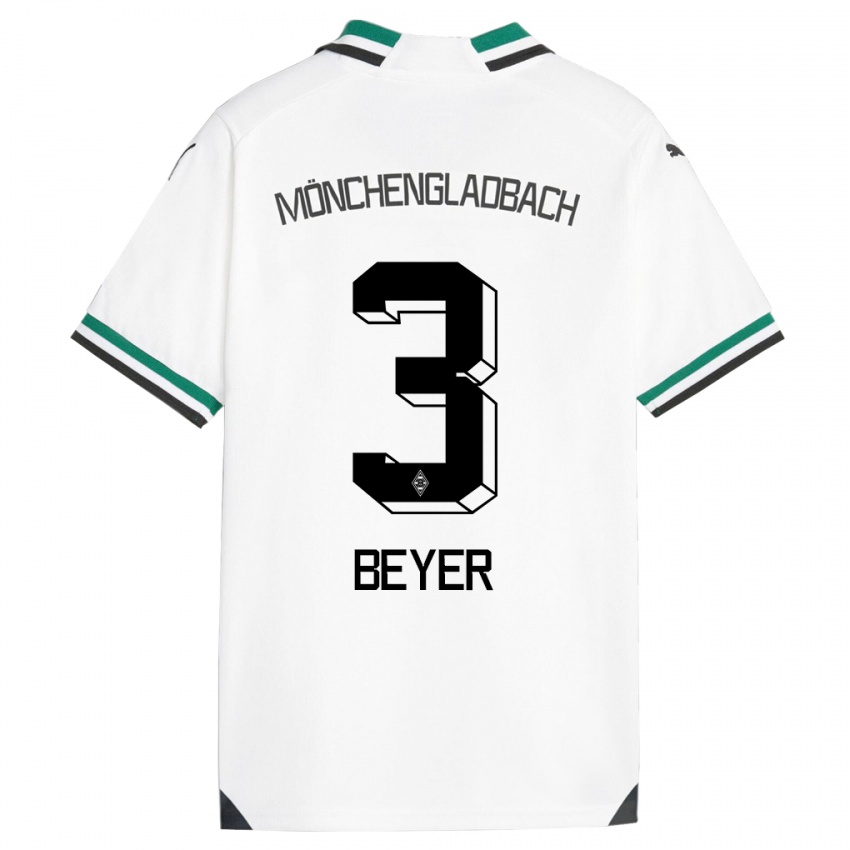 Herren Pia Beyer #3 Weiß Grün Heimtrikot Trikot 2023/24 T-Shirt