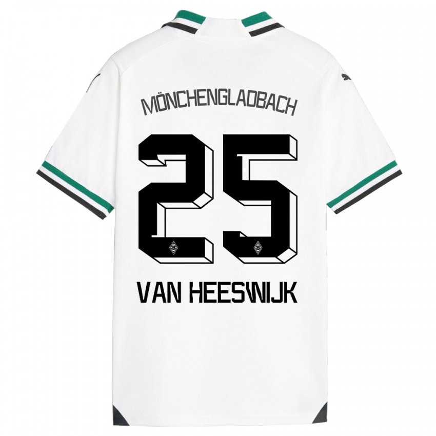 Herren Amber Van Heeswijk #25 Weiß Grün Heimtrikot Trikot 2023/24 T-Shirt