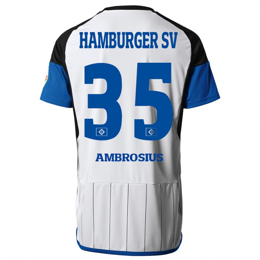 Herren Stephan Ambrosius #35 Weiß Heimtrikot Trikot 2023/24 T-Shirt