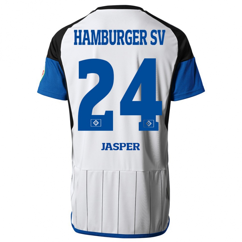 Herren Jan-Lukas Jasper #24 Weiß Heimtrikot Trikot 2023/24 T-Shirt