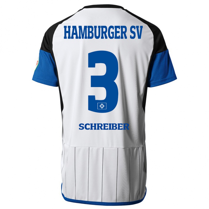 Herren David Schreiber #3 Weiß Heimtrikot Trikot 2023/24 T-Shirt