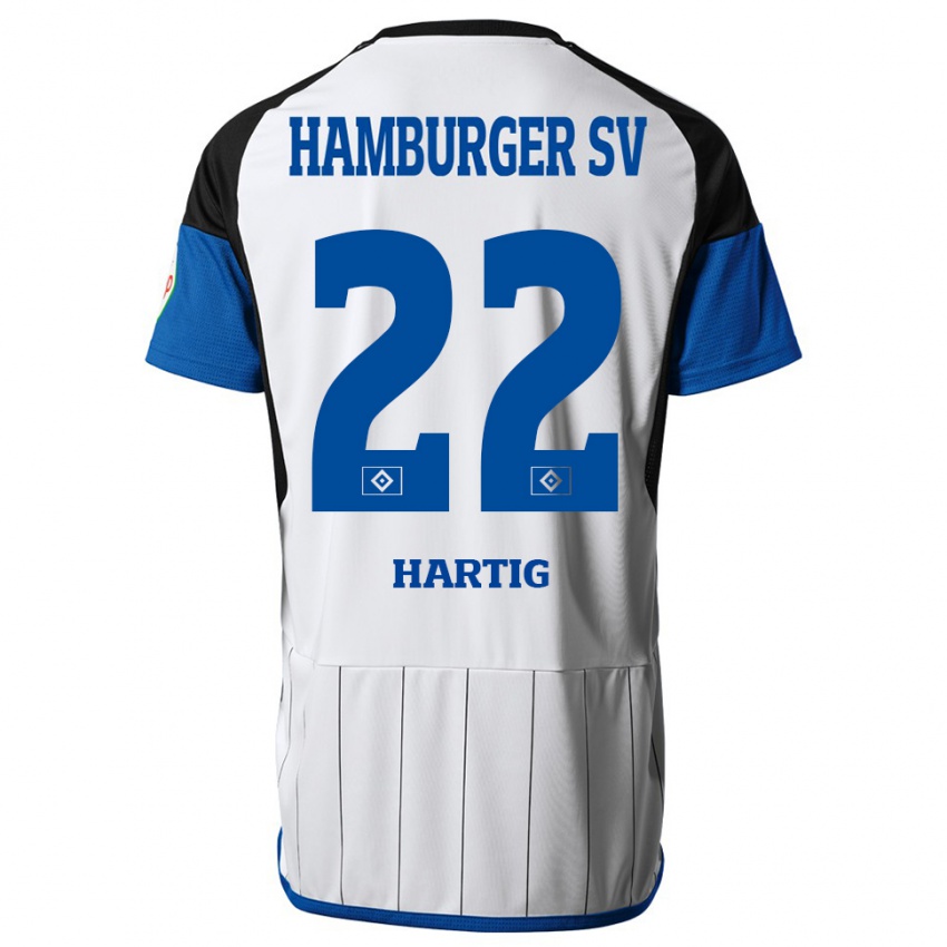 Herren Jonas-Finn Hartig #22 Weiß Heimtrikot Trikot 2023/24 T-Shirt