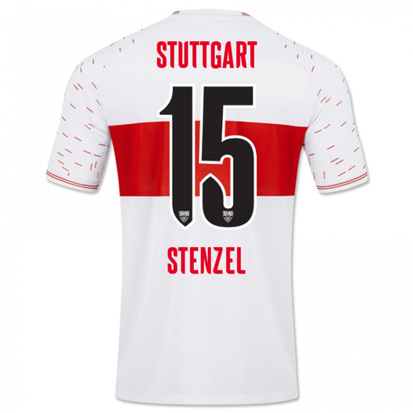 Herren Pascal Stenzel #15 Weiß Heimtrikot Trikot 2023/24 T-Shirt