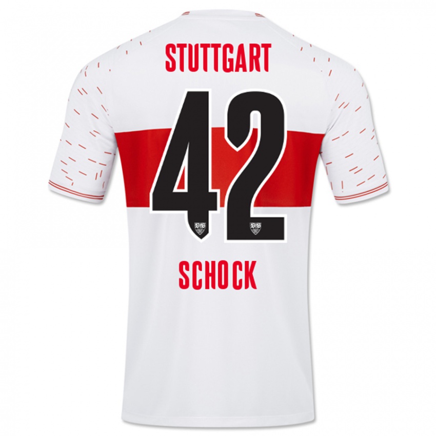 Herren Florian Schock #42 Weiß Heimtrikot Trikot 2023/24 T-Shirt