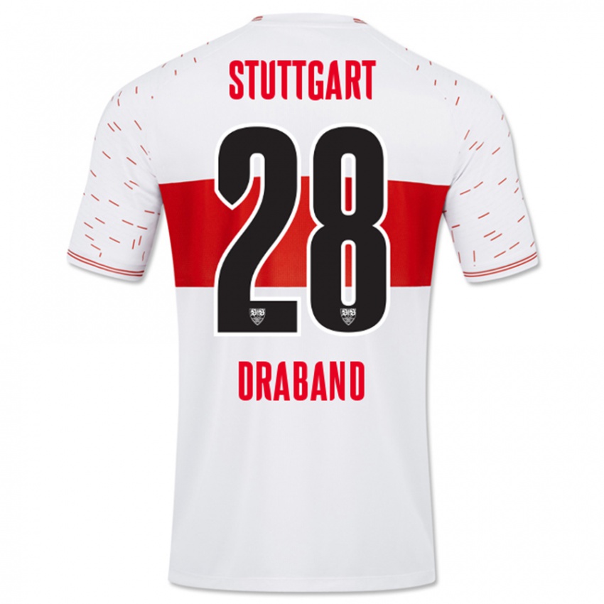 Herren Dominik Draband #28 Weiß Heimtrikot Trikot 2023/24 T-Shirt