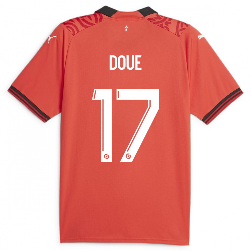 Herren Guéla Doué #17 Rot Heimtrikot Trikot 2023/24 T-Shirt