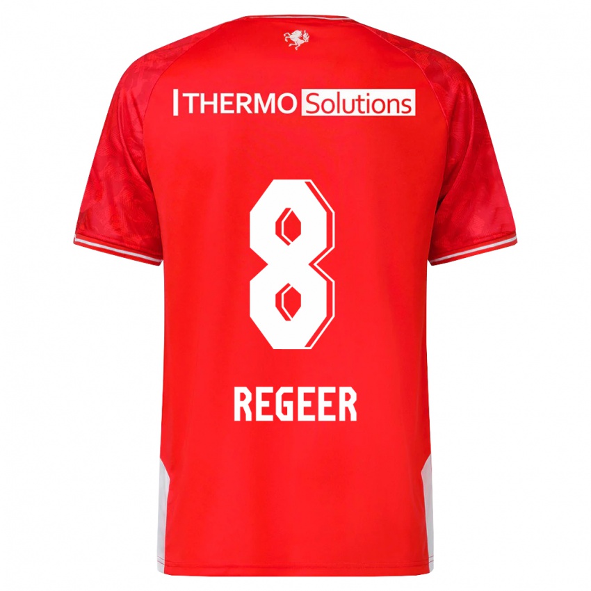 Herren Youri Regeer #8 Rot Heimtrikot Trikot 2023/24 T-Shirt