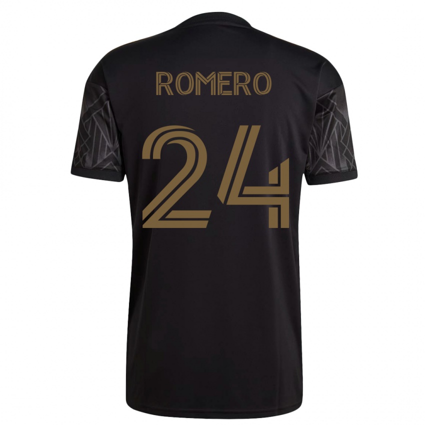 Herren Javen Romero #24 Schwarz Heimtrikot Trikot 2023/24 T-Shirt