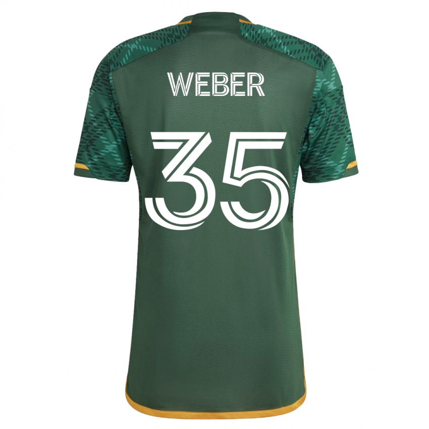 Herren Tristan Weber #35 Grün Heimtrikot Trikot 2023/24 T-Shirt