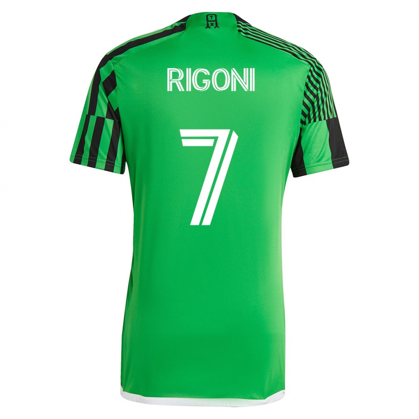 Herren Emiliano Rigoni #7 Grün Schwarz Heimtrikot Trikot 2023/24 T-Shirt