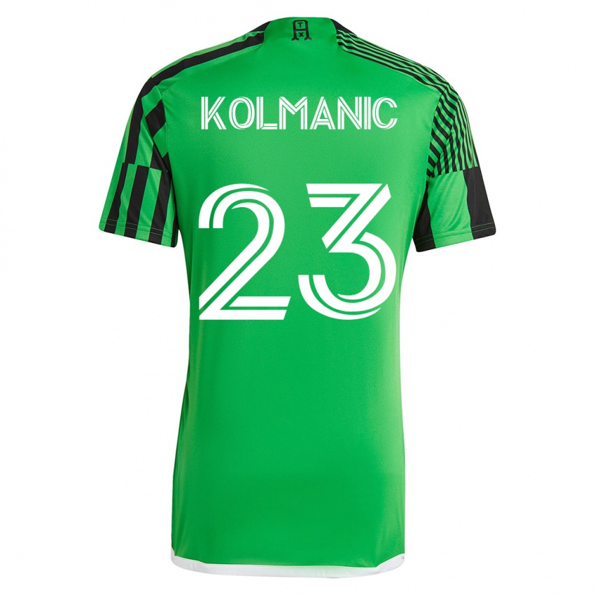 Herren Zan Kolmanic #23 Grün Schwarz Heimtrikot Trikot 2023/24 T-Shirt