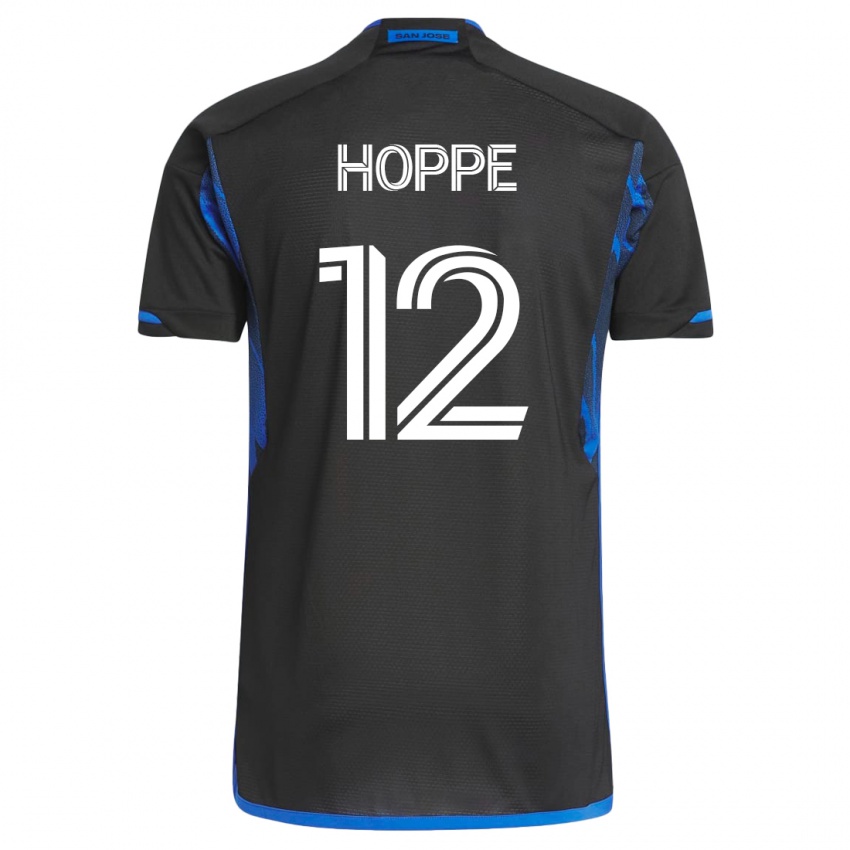 Herren Matthew Hoppe #12 Blau Schwarz Heimtrikot Trikot 2023/24 T-Shirt